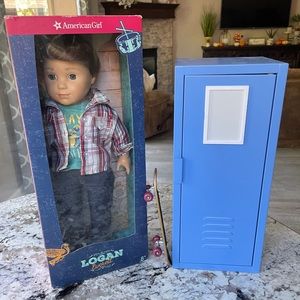 American Girl Logan Doll with Skateboard and Locker